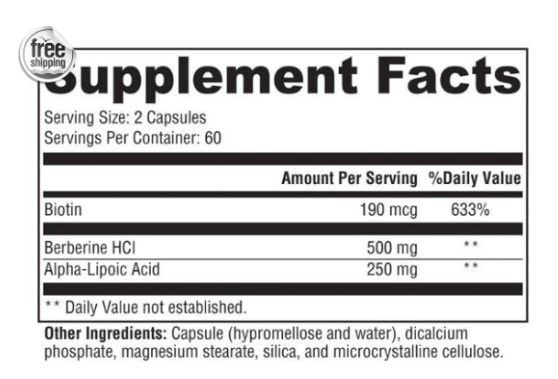 Alamax Protext Nutrition label
